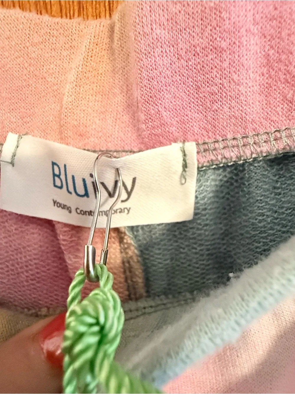 Bluivy Tie-Dye - size large French Terry lounge joggers with pockets